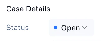 Status dropdown on case details