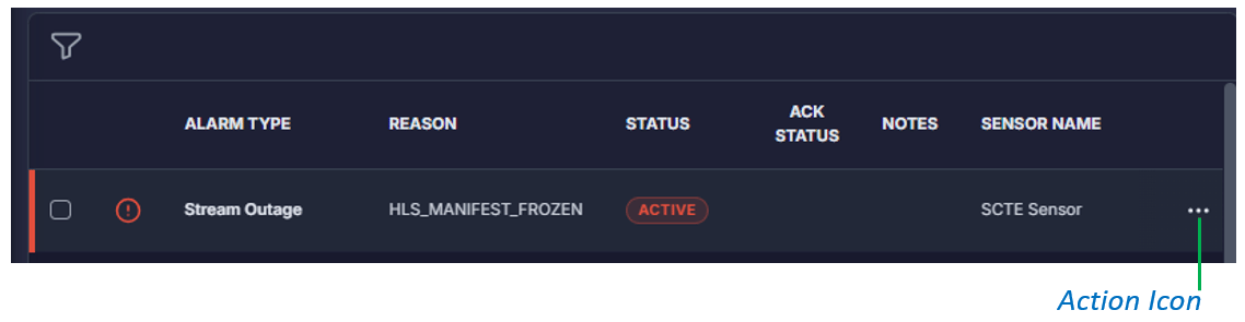 Alarm Log Action Icon