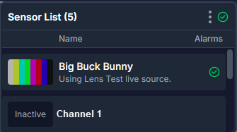 Sensor List Widget