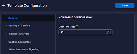Template Configuration Page