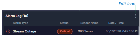 Alarm Log Edit Icon