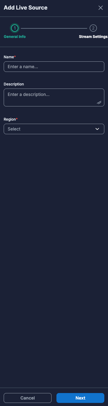 Add Live Source