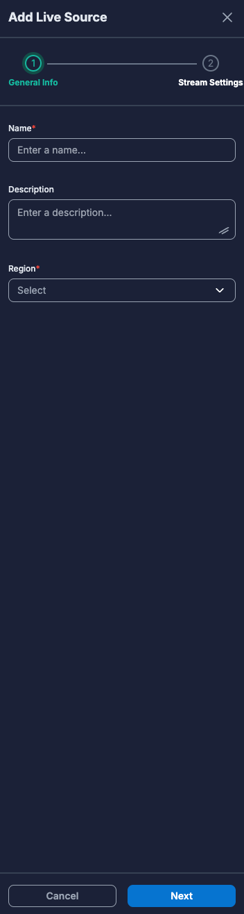 Add Live Source