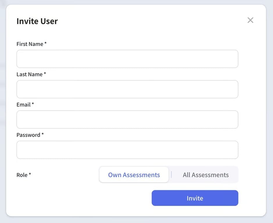 Users list showing permission levels