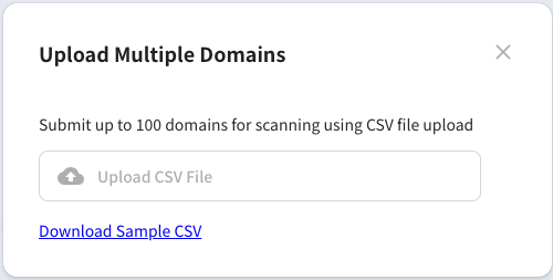 Download Sample CSV option in the bulk upload dialog