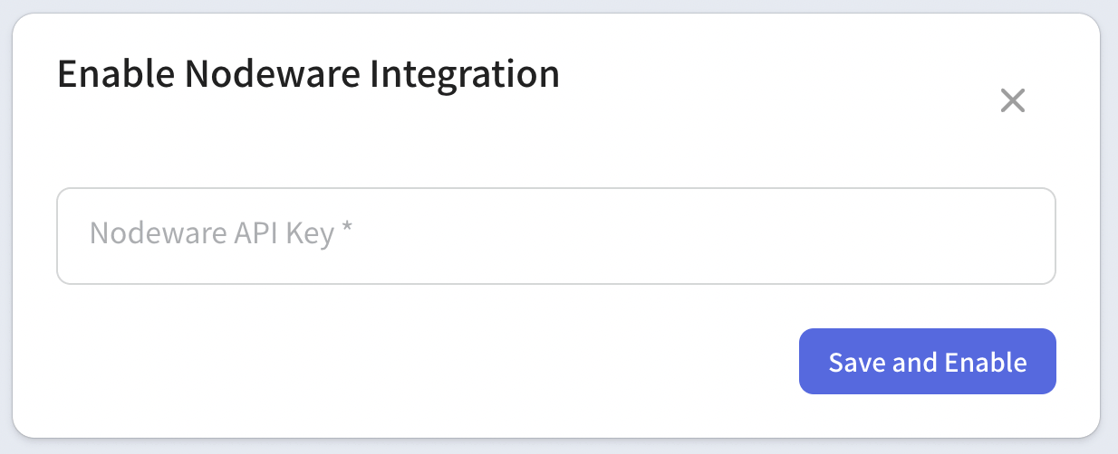 Enter the Nodeware API key and save
