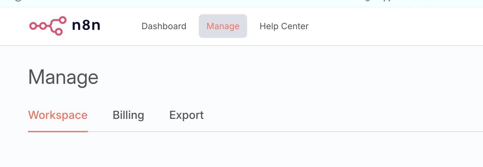 n8n Workspace Settings