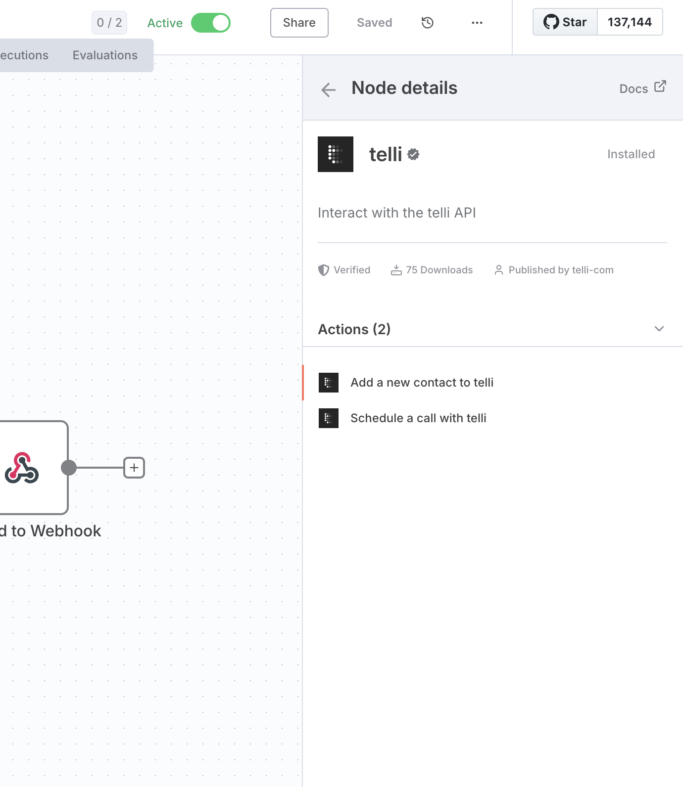 telli Node Details