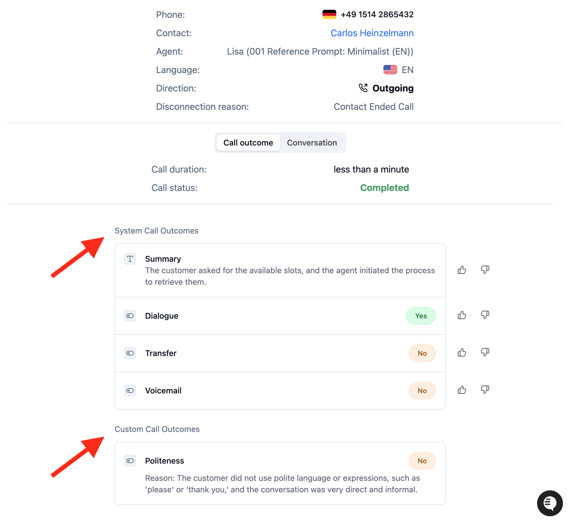 Call Analysis Outcome Both Types