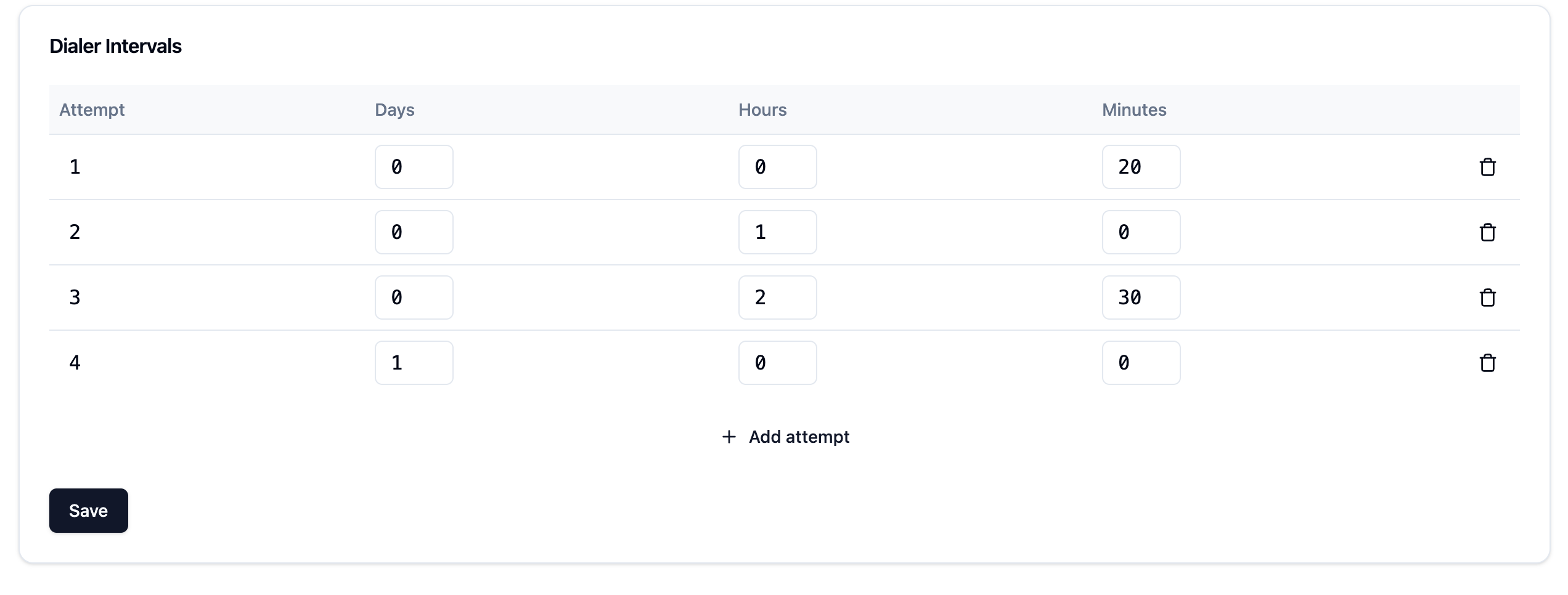 Defined Intervals