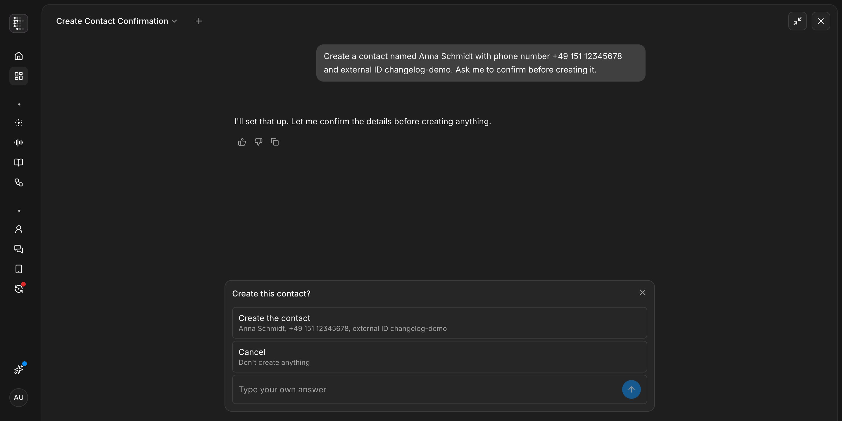 Charlie creating a contact and updating a workflow