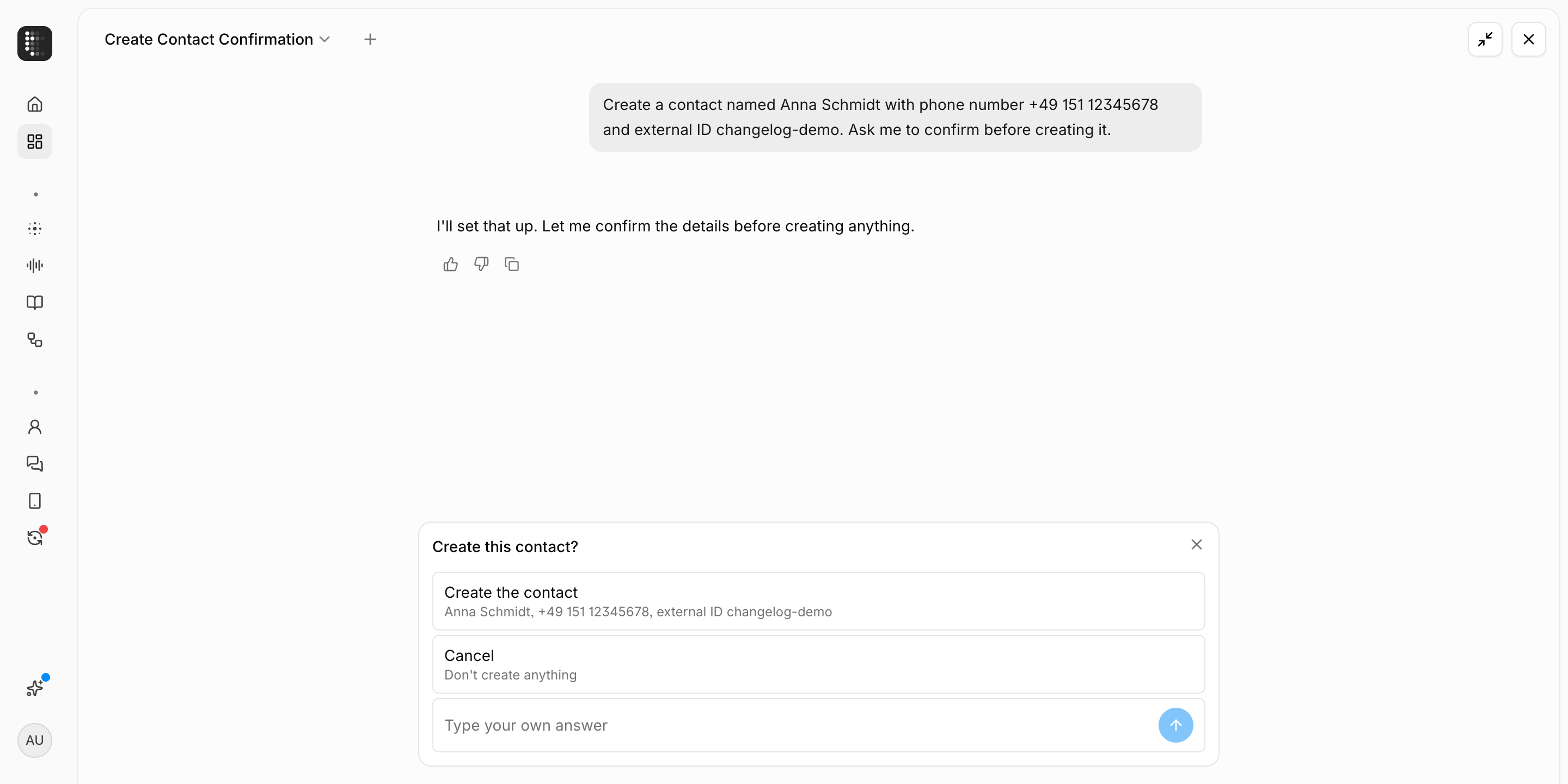 Charlie creating a contact and updating a workflow