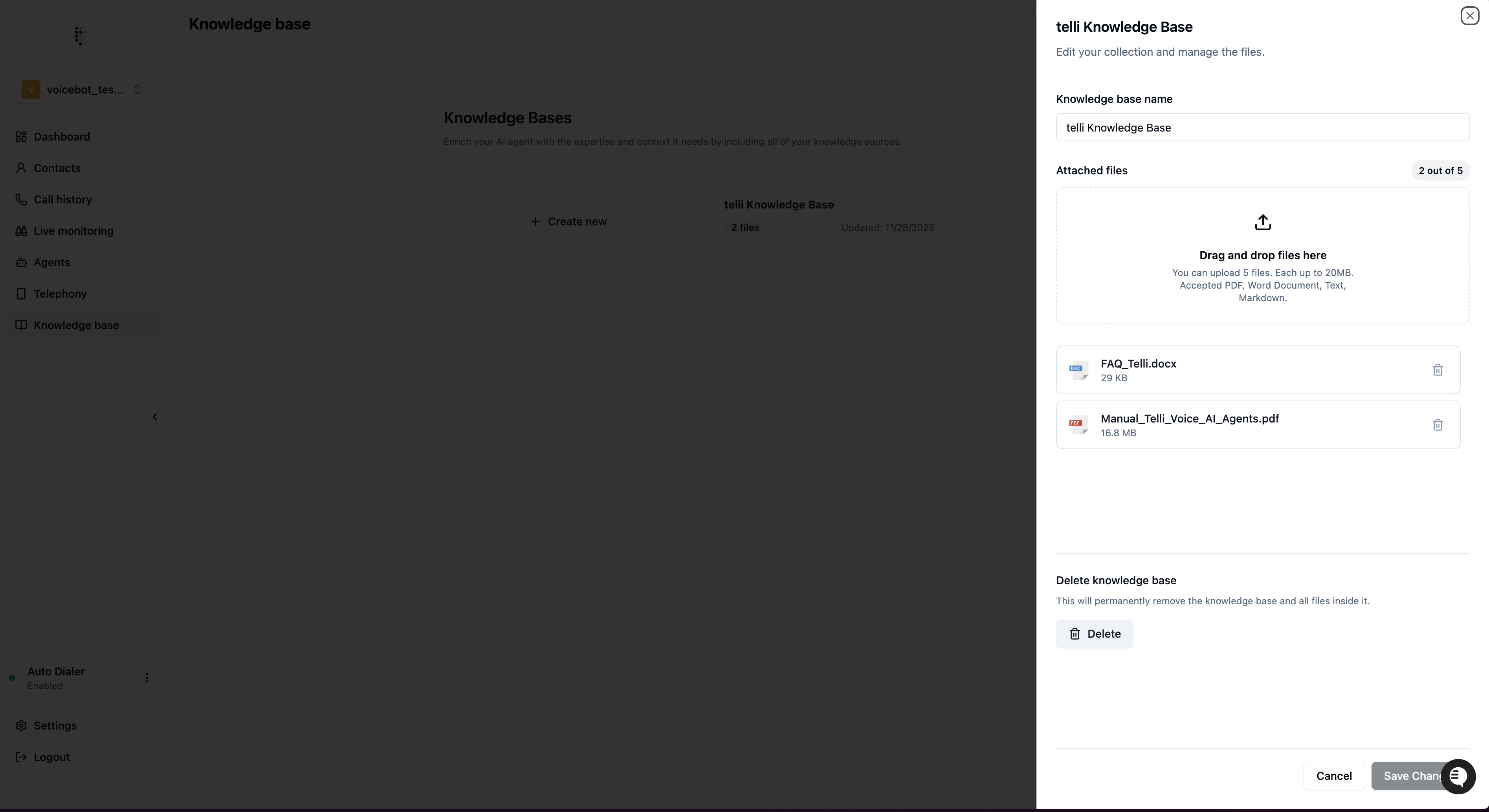 Update Knowledge Base
