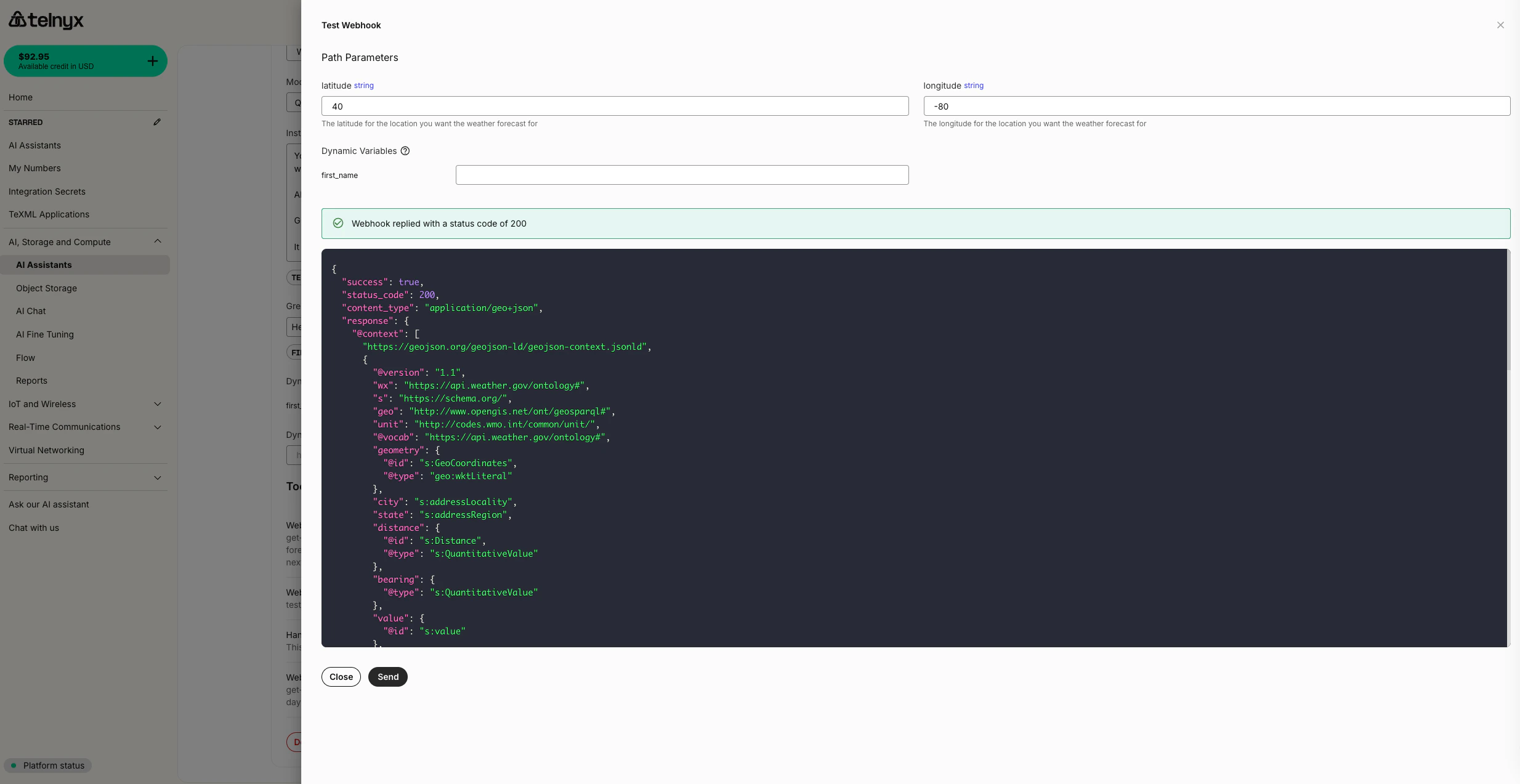 AI Assistant Webhook Test