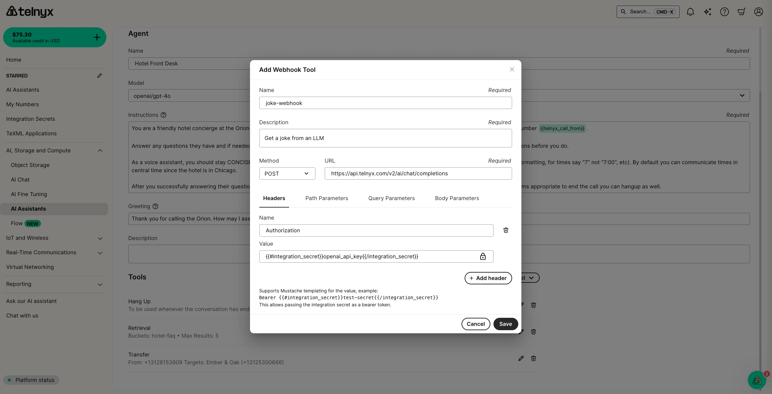 AI Assistant Webhook