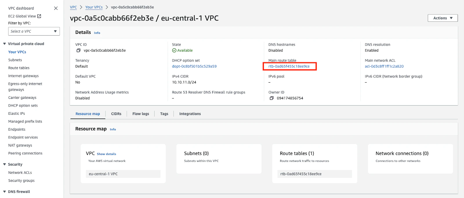 AWS VPC Route Table 1