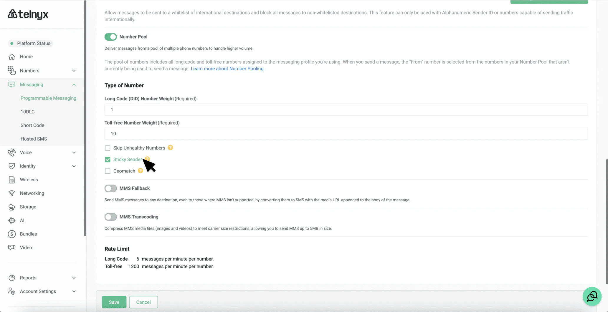 Sticky Sender Portal Settings