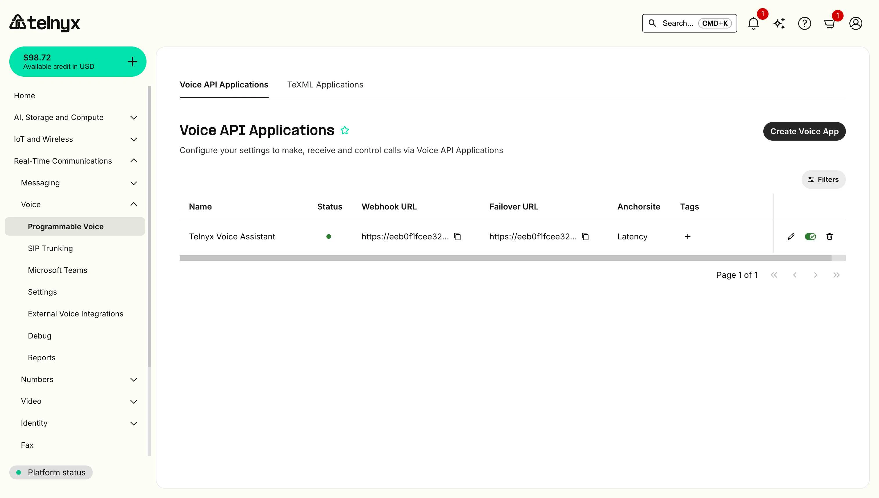 Programmable Voice Section