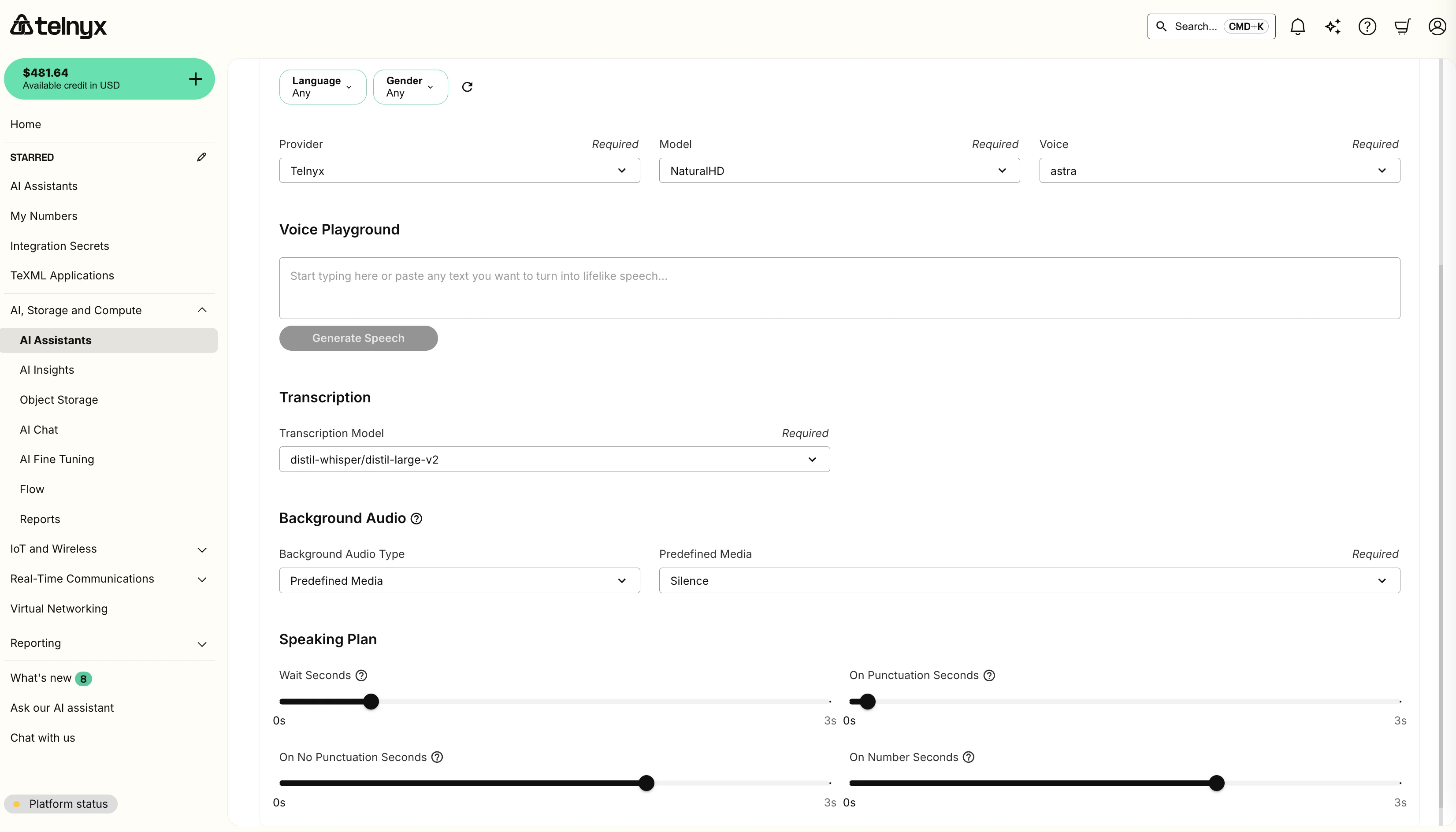 AI Assistant Voice Config