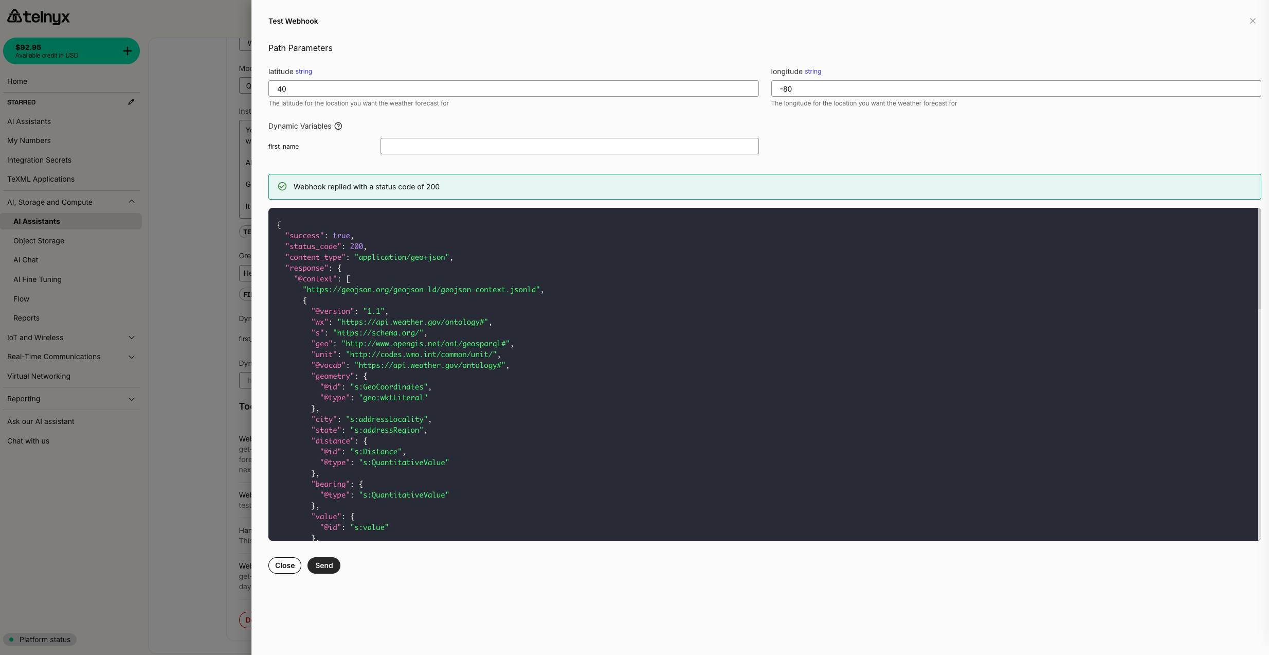 AI Assistant Webhook Test