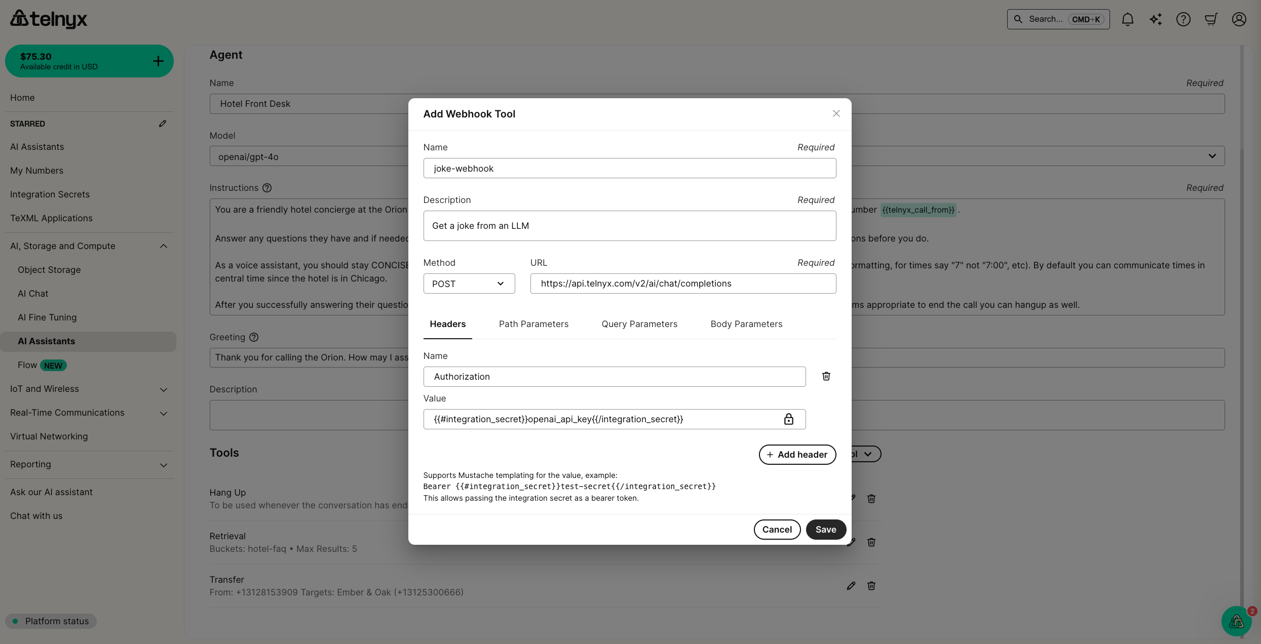 AI Assistant Webhook