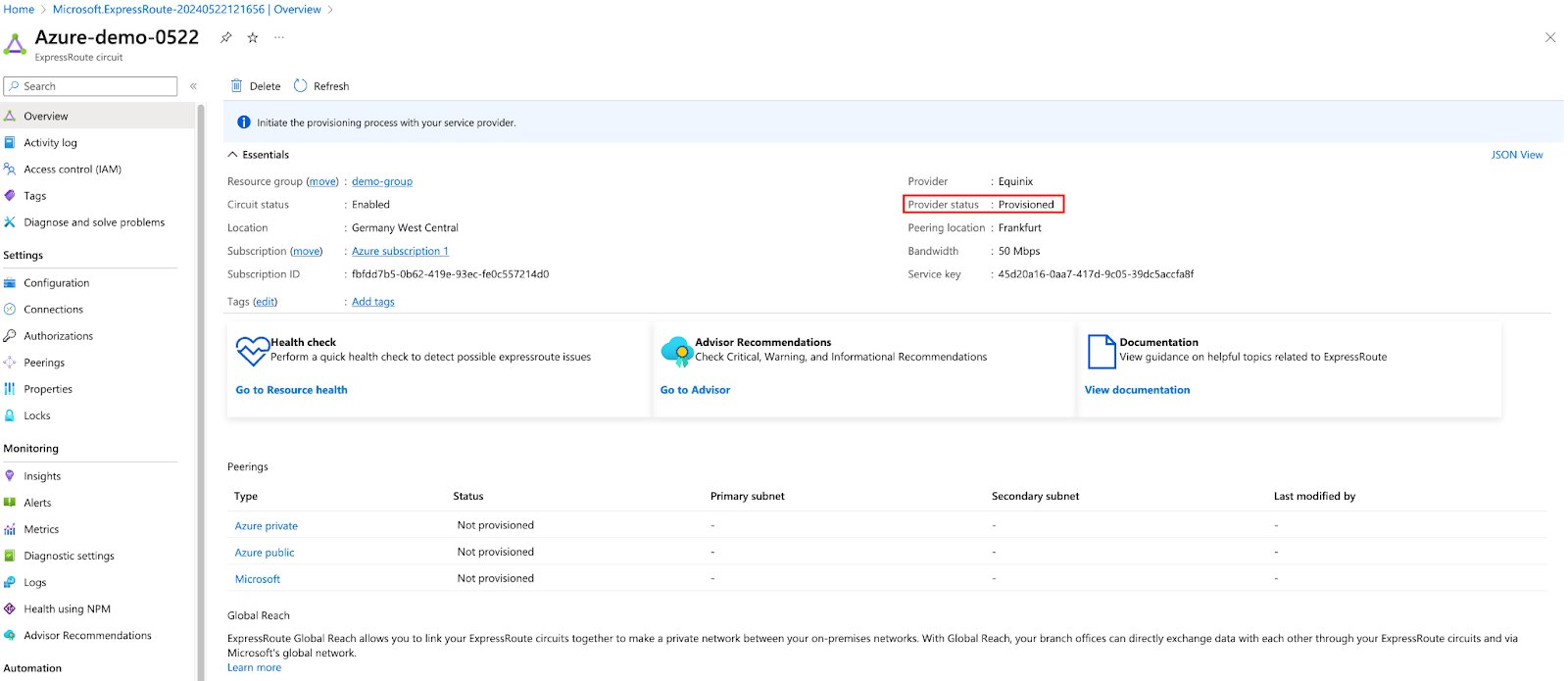 Azure Private Peering 1