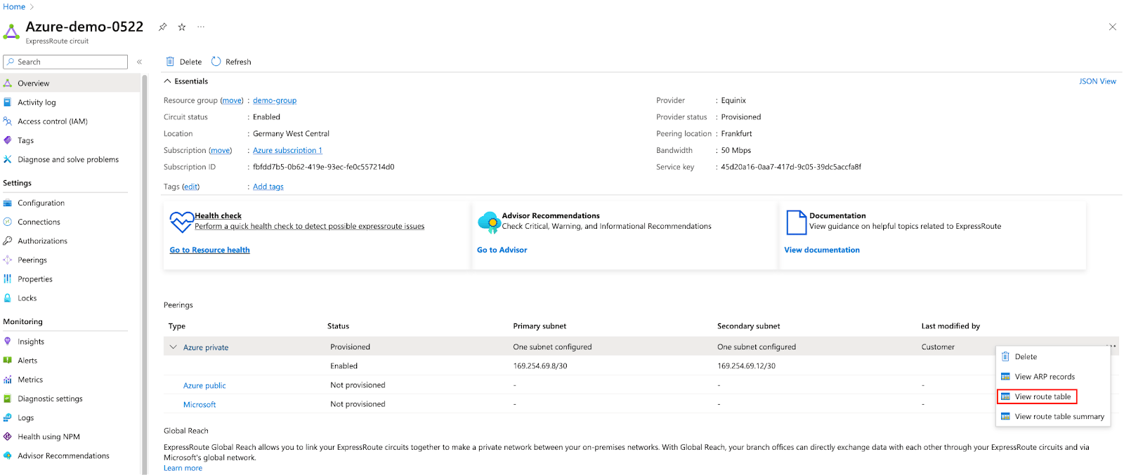 Azure Private Peering 4