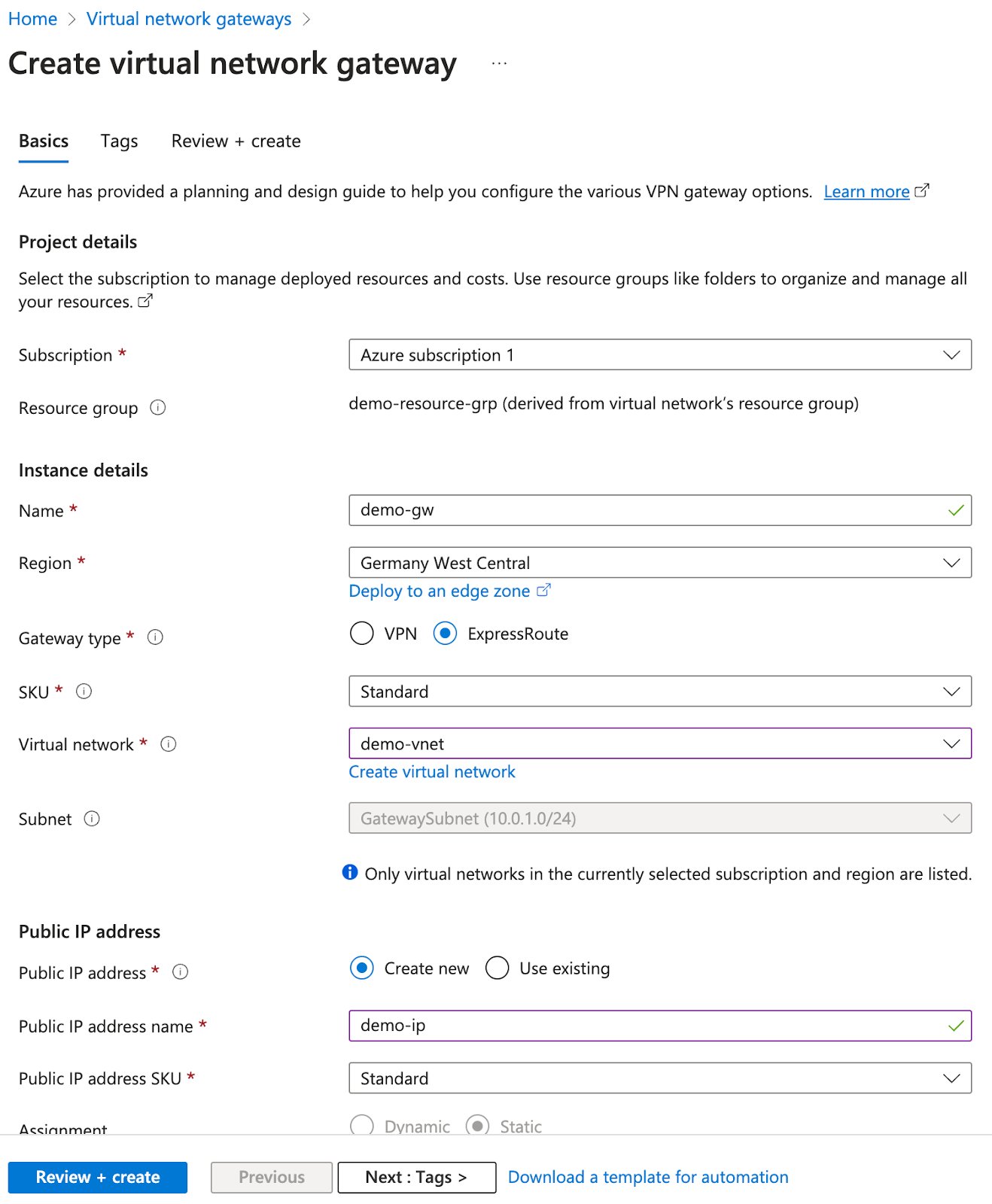 Azure Virtual Network Gateways 1