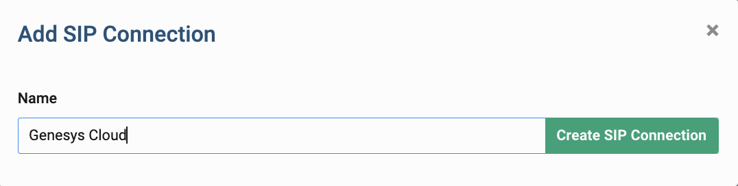 Genesys Cloud & Telnyx Connection Type