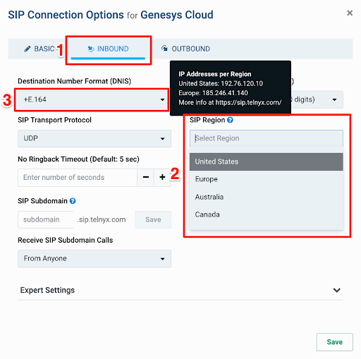Genesys Cloud & Telnyx SIP Connection Options