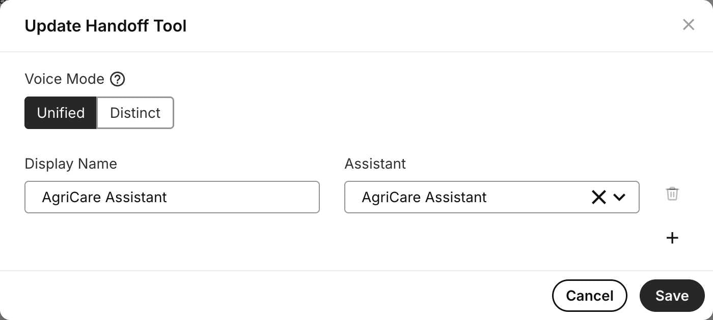 AI Assistant Handoff Configuration
