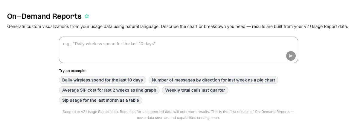 On-Demand Reports query interface