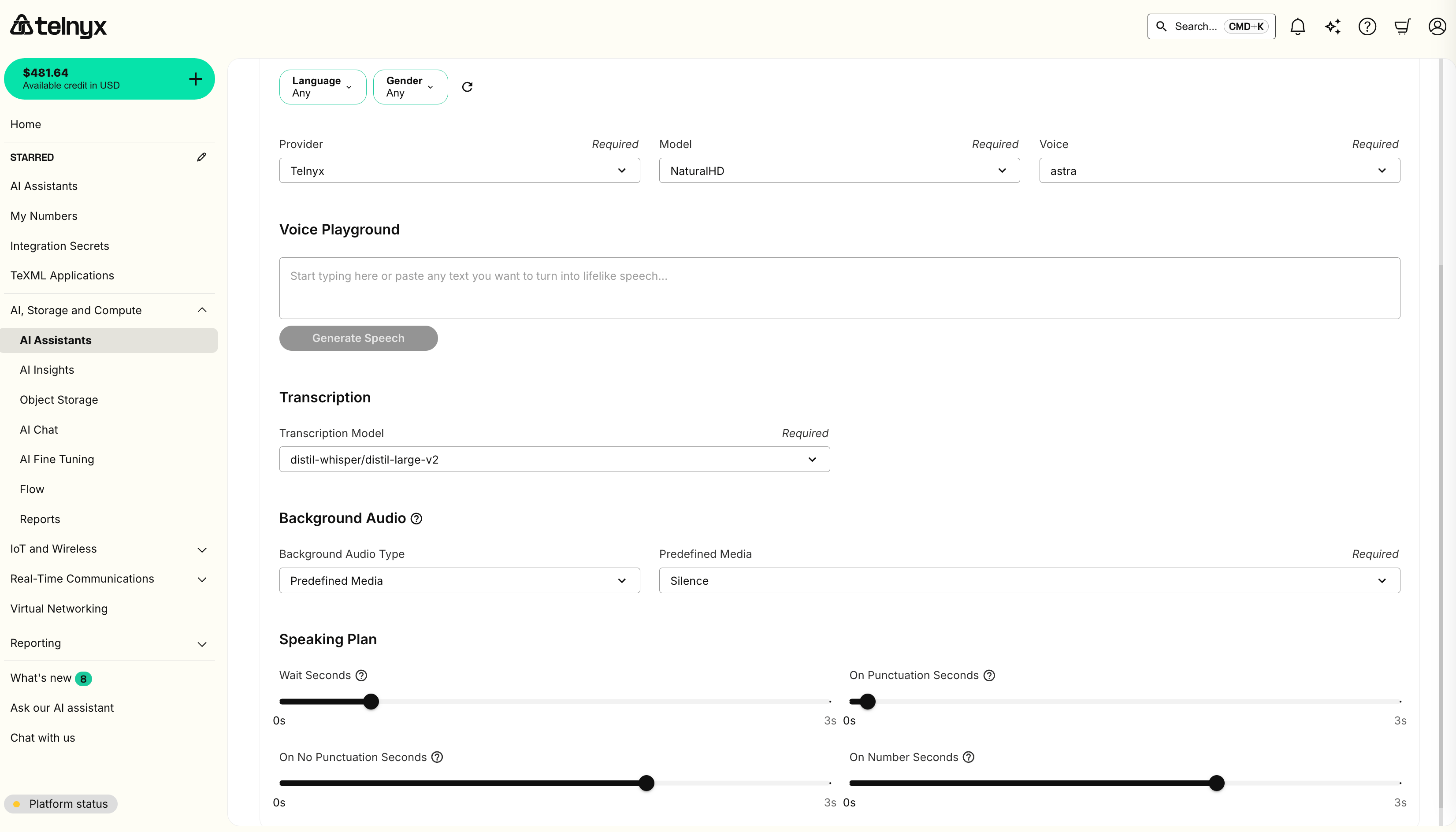 AI Assistant Voice Config