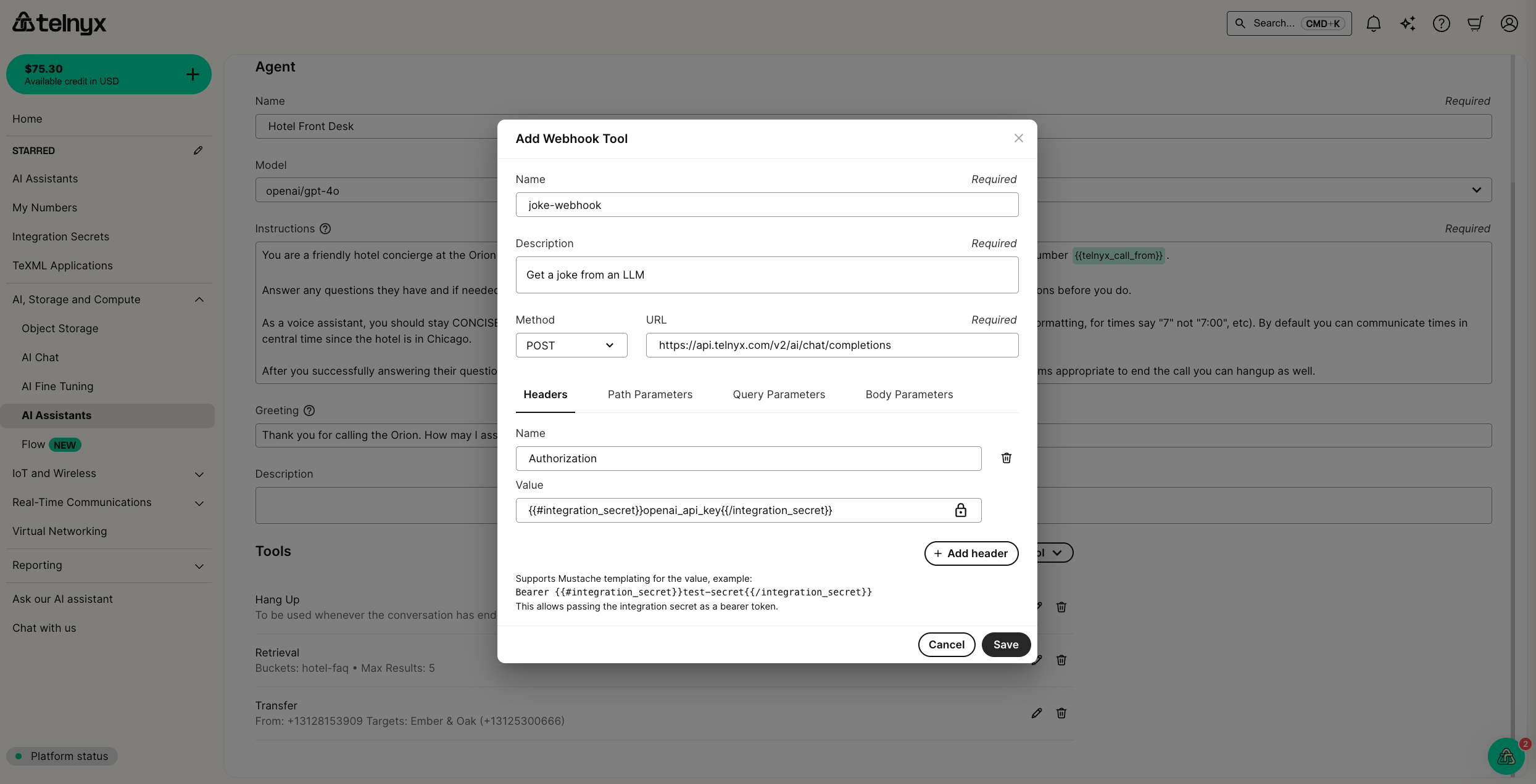 AI Assistant Webhook