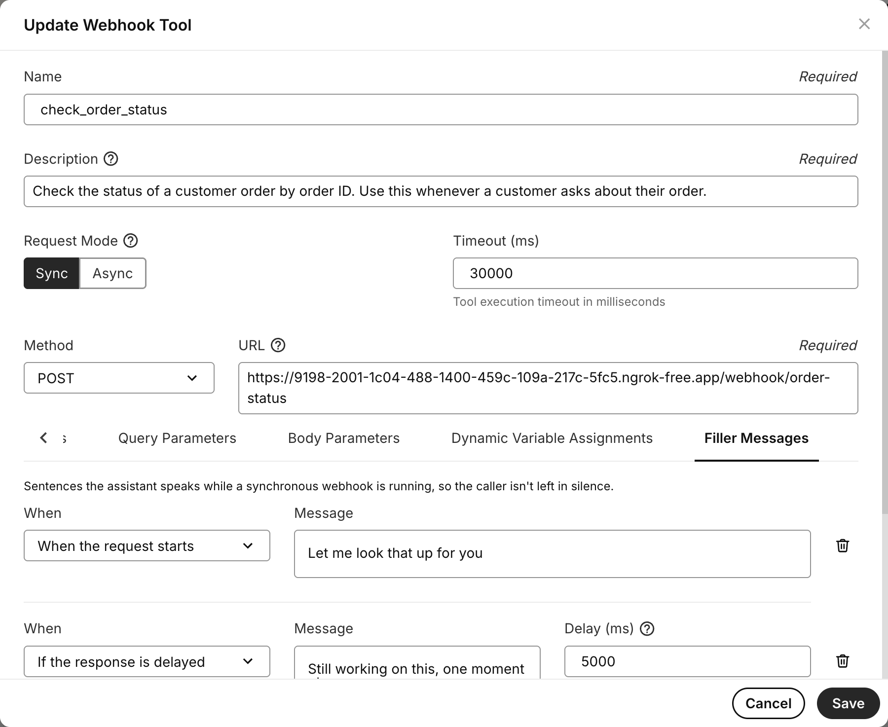 Filler Messages configuration in Mission Control Portal