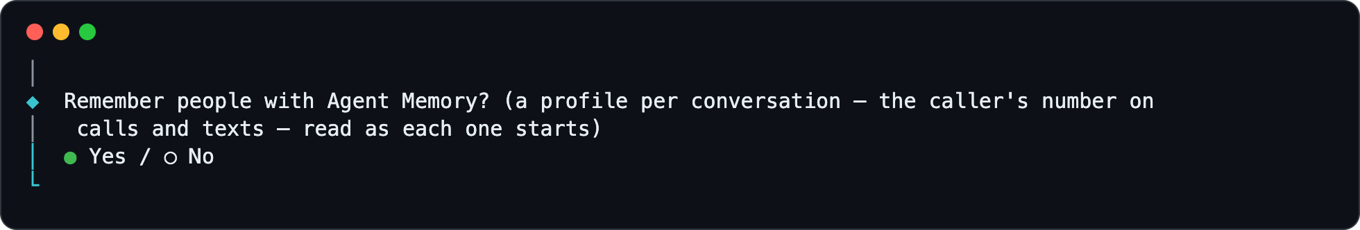 Remember people with Agent Memory? with Yes selected