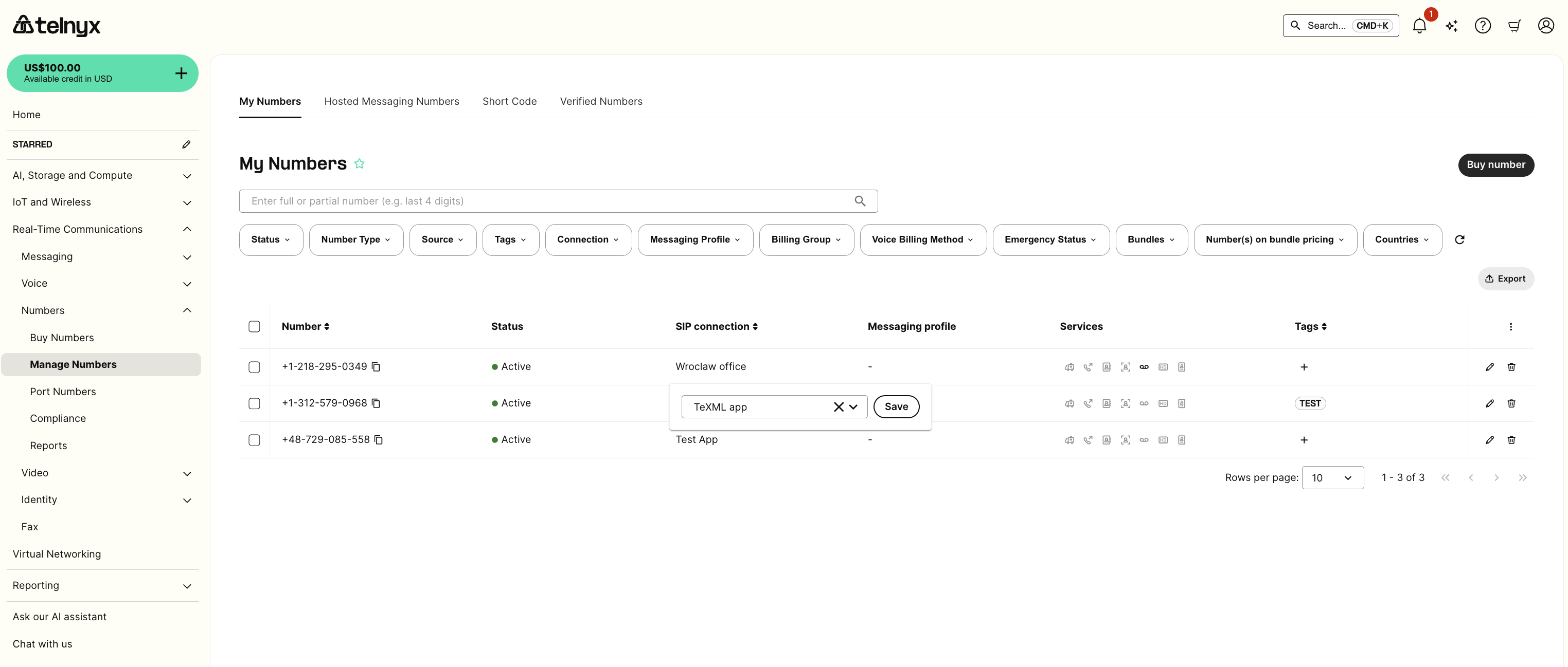 Assigning a number to an application