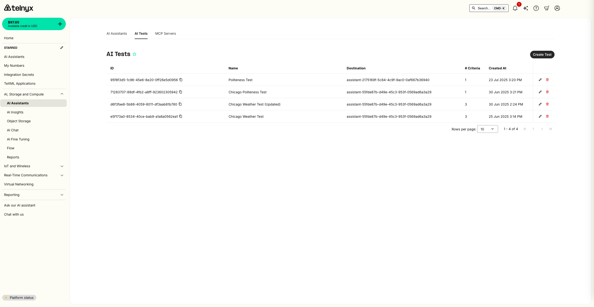 Create AI Test