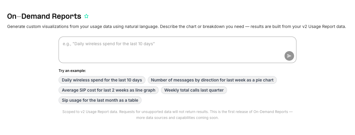 On-Demand Reports query interface