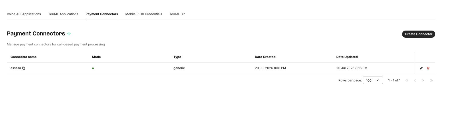 Payment Connectors list