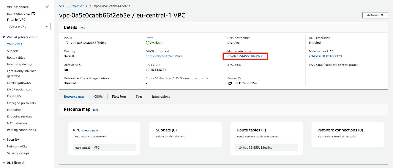 AWS VPC Route Table 1