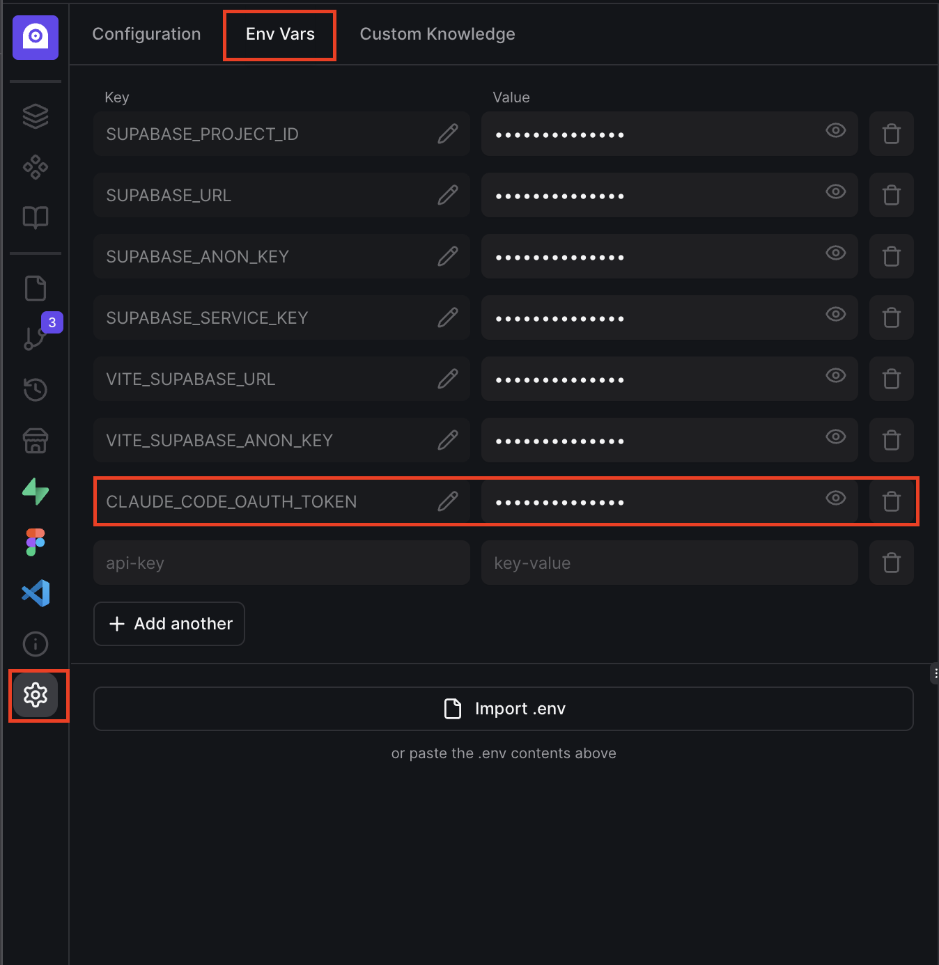 Claude Code Max Setup Env variables on Tempo