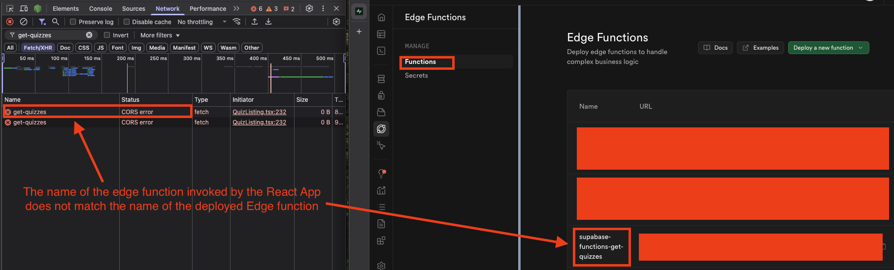 Supabase Incorrect Function Name Error