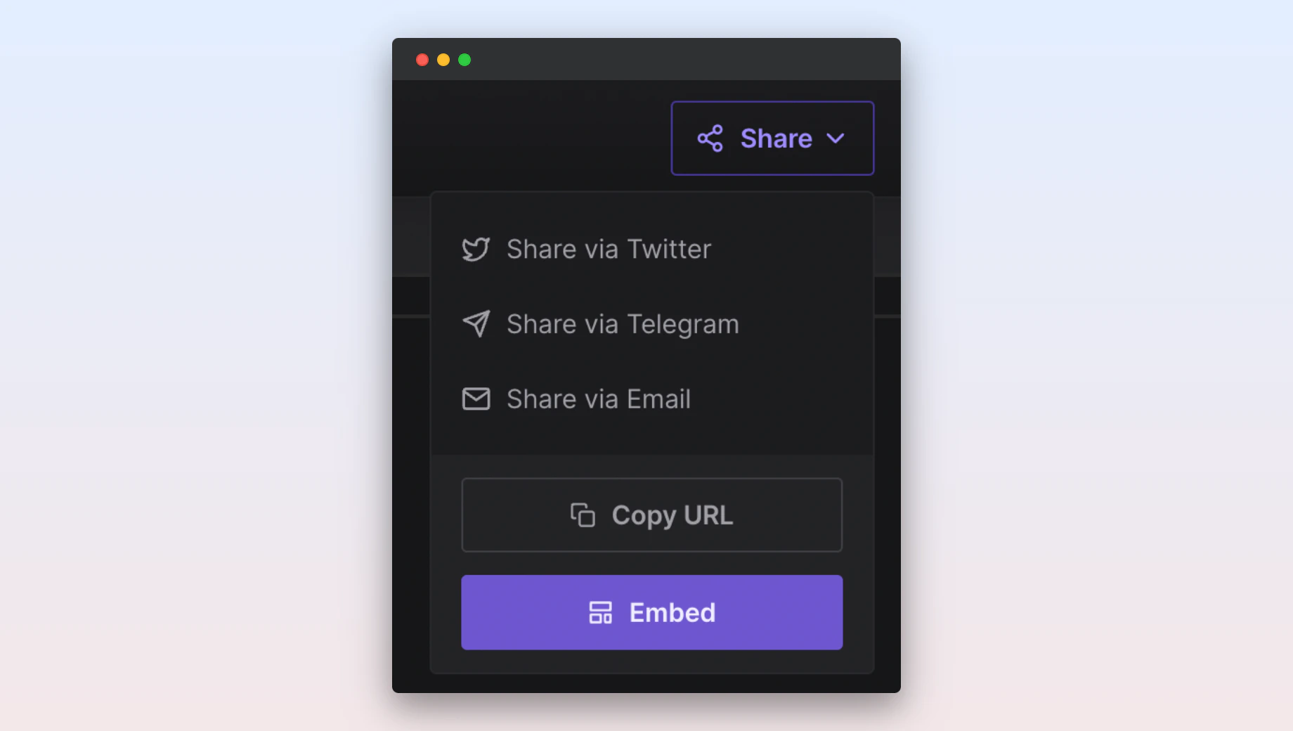 Sandbox sharing options