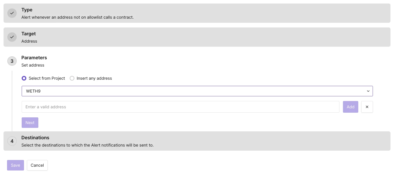 Parameters for the Allowlisted Alert