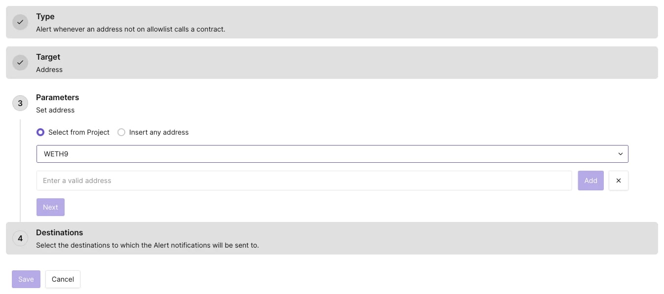 Parameters for the Allowlisted Alert