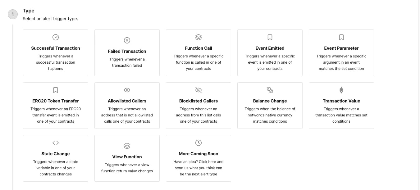 Available Alert trigger types