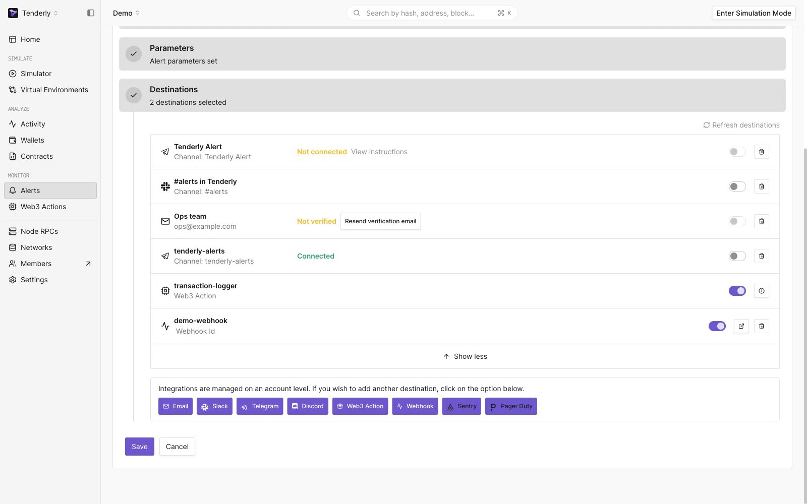 Adding a Webhook as a Destination to the Alert Rule