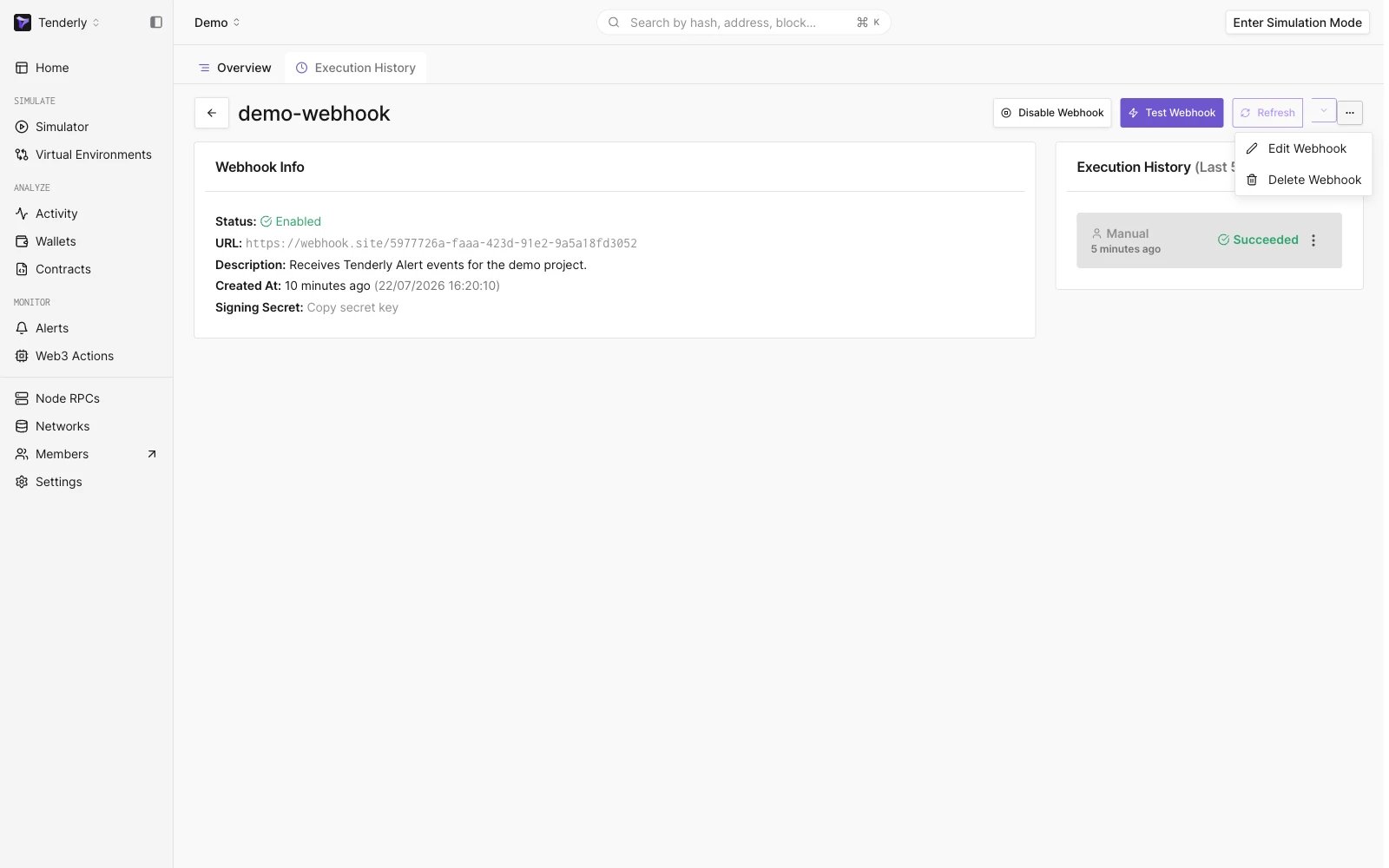 Webhook Options