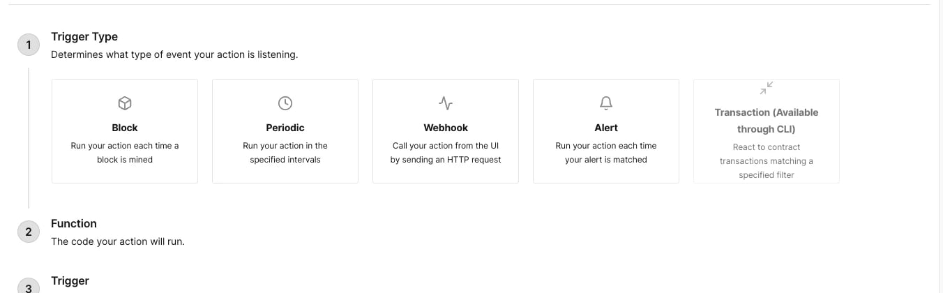 Choosing a trigger type for your Web3 Action